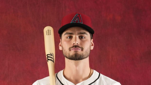 Blaze Alexander poses for a picture on Photo Day at Salt River Fields.